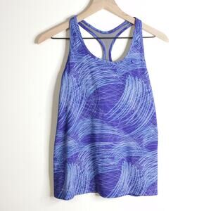 Nike Dri-fit Blue Paint Line Design Racerback Tank Medium